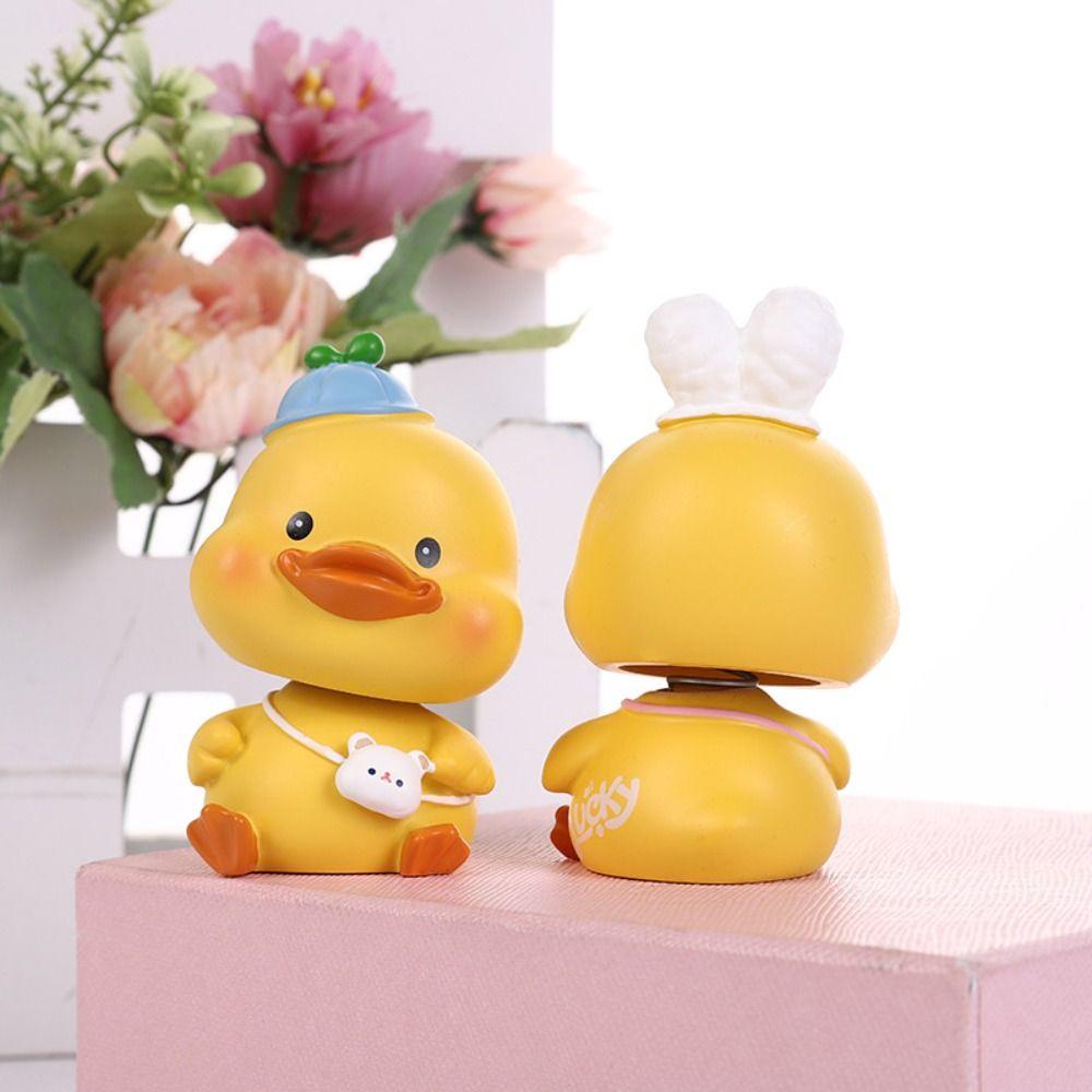 Búp Bê Đầu Vịt Momo Lắc Đầu Bằng Nhựa Resin Trang Trí Xe Hơi / Làm Quà Tặng Năm Mới