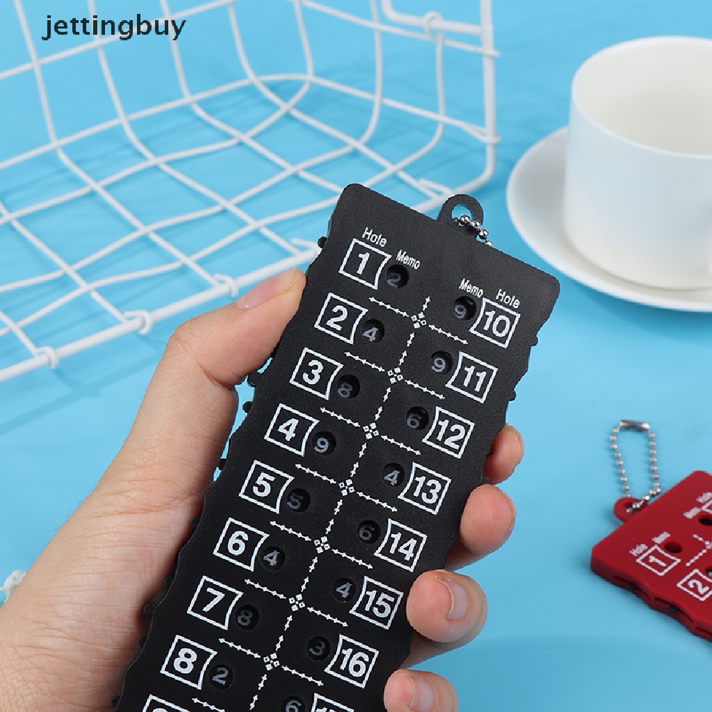 Thẻ đánh golf JETTING Qdddbuy ghi điểm cú đánh chỉ báo kèm móc khóa với 18 lỗ