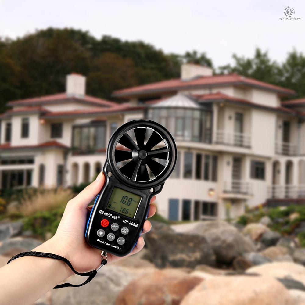 Máy Đo Tốc Độ Gió Kỹ Thuật Số Mini HoldPeak HP-866B Màn Hình LCD
