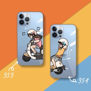 Ốp Điện Thoại TPU Mềm Trong Suốt Hình Cặp Đôi Cho iPhone 14 Pro 11 12 13 Pro Max 13 Mini X XR Xs Max 14 Plus