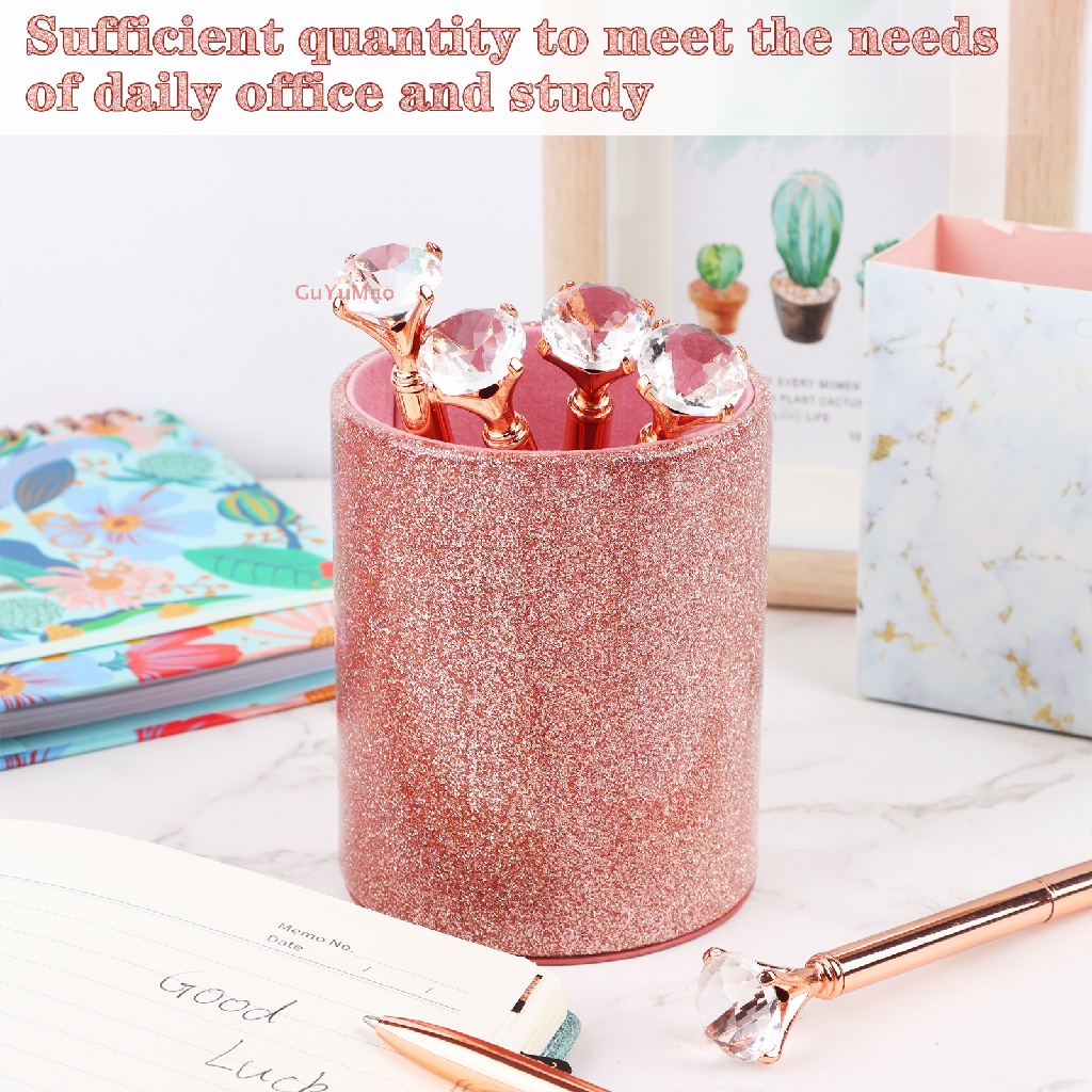 [cxGUYU] Set 6 Giá Đỡ Bút / Đồ Trang Điểm Để Bàn Màu Vàng Hồng Lấp Lánh Cho Nữ / Văn Phòng / Nhà Ở PRTA