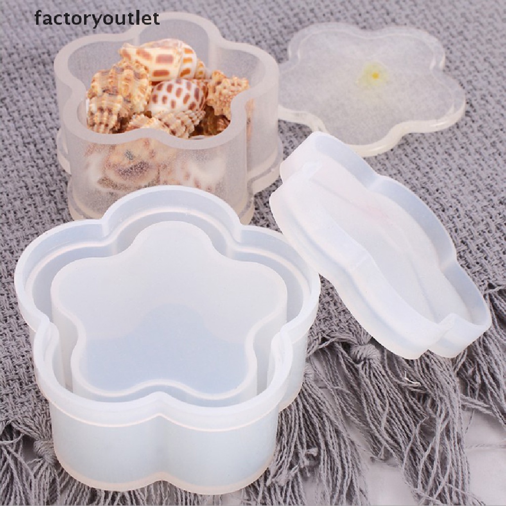 Khuôn Silicone Làm Hộp Trang Sức Hình Trái Tim Lục Giác DIY