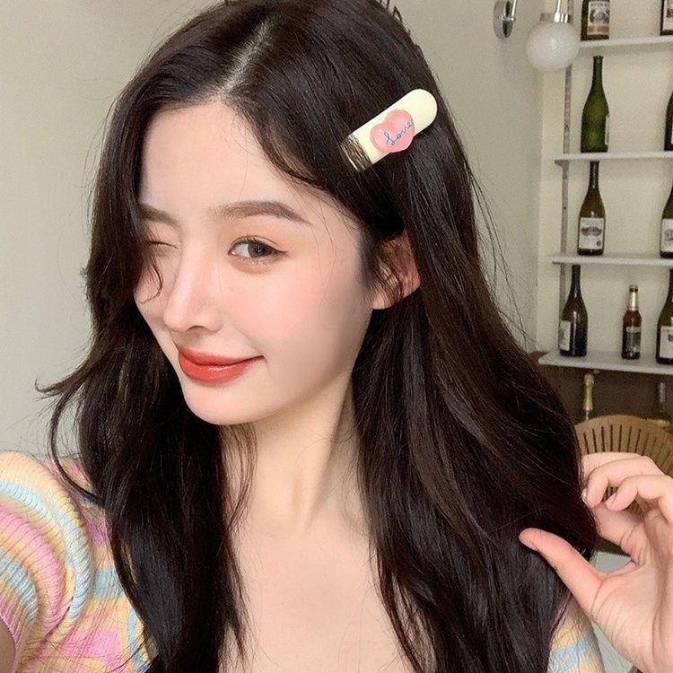 Kẹp Tóc Mái Ngang Trán Màu Hồng Ngọt Ngào Mới Cho Nữ