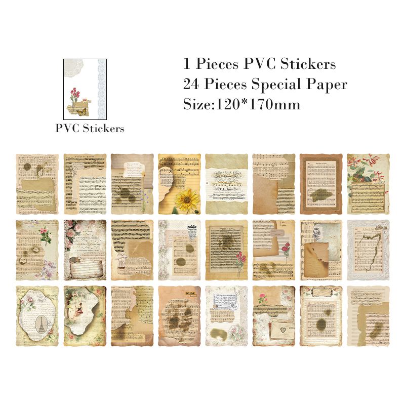 Set 25 Giấy Làm Album Ảnh DIY Sáng Tạo Phong Cách Vintage