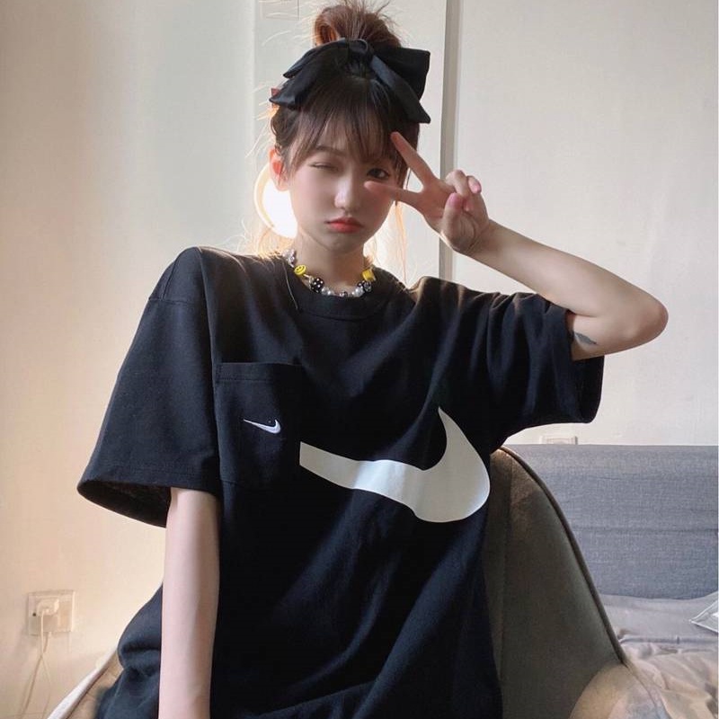 Áo Thun Thể Thao Nike100% Swoosh Thêu Logo Đơn Giản Thời Trang Cho Nam Và Nữ