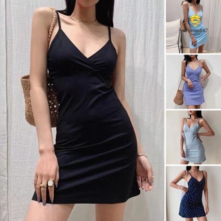 Ur.e Đầm Ôm Eo Cổ Chữ V In Họa Tiết Hoa Mùa Hè Dành Cho Nữ
