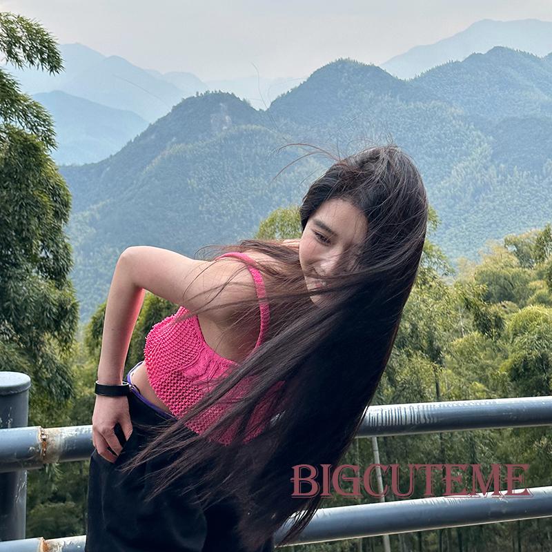 Áo Hai Dây Dệt Kim Màu Sắc Đơn Giản Thời Trang Mùa Hè Cho Nữ