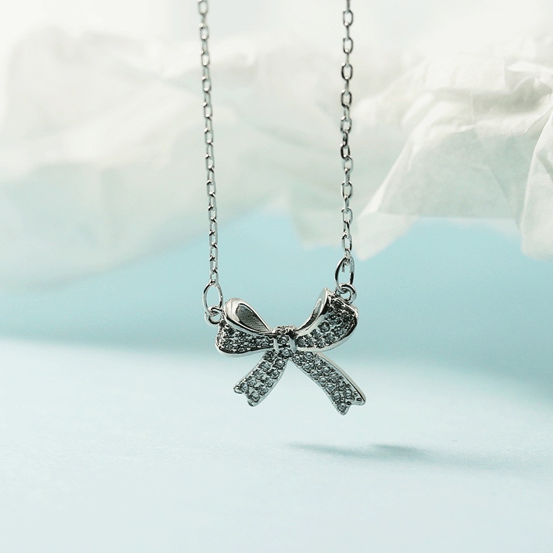 Vòng cổ Mặt Nơ Đính Đá Thời Trang Cho Nữ