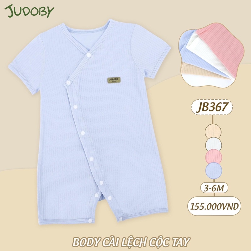 Body sơ sinh Judoby-Dokma, Body cộc tay cài lệch chất Modal gân mềm mịn mát cho bé 1-6 tháng,