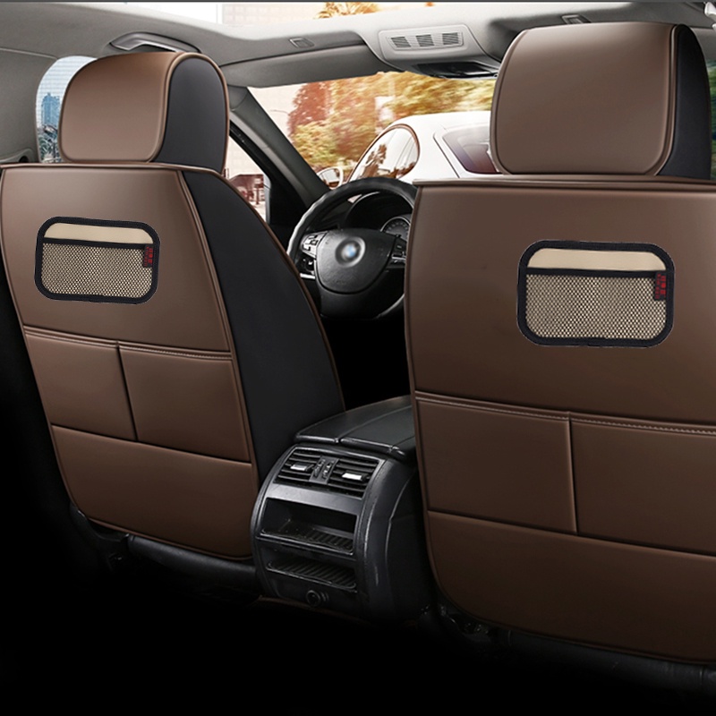 Túi Lưới Đựng Điện Thoại Đa Năng Bằng Da PU Tự Dính Gắn Ghế Ngồi Xe Hơi