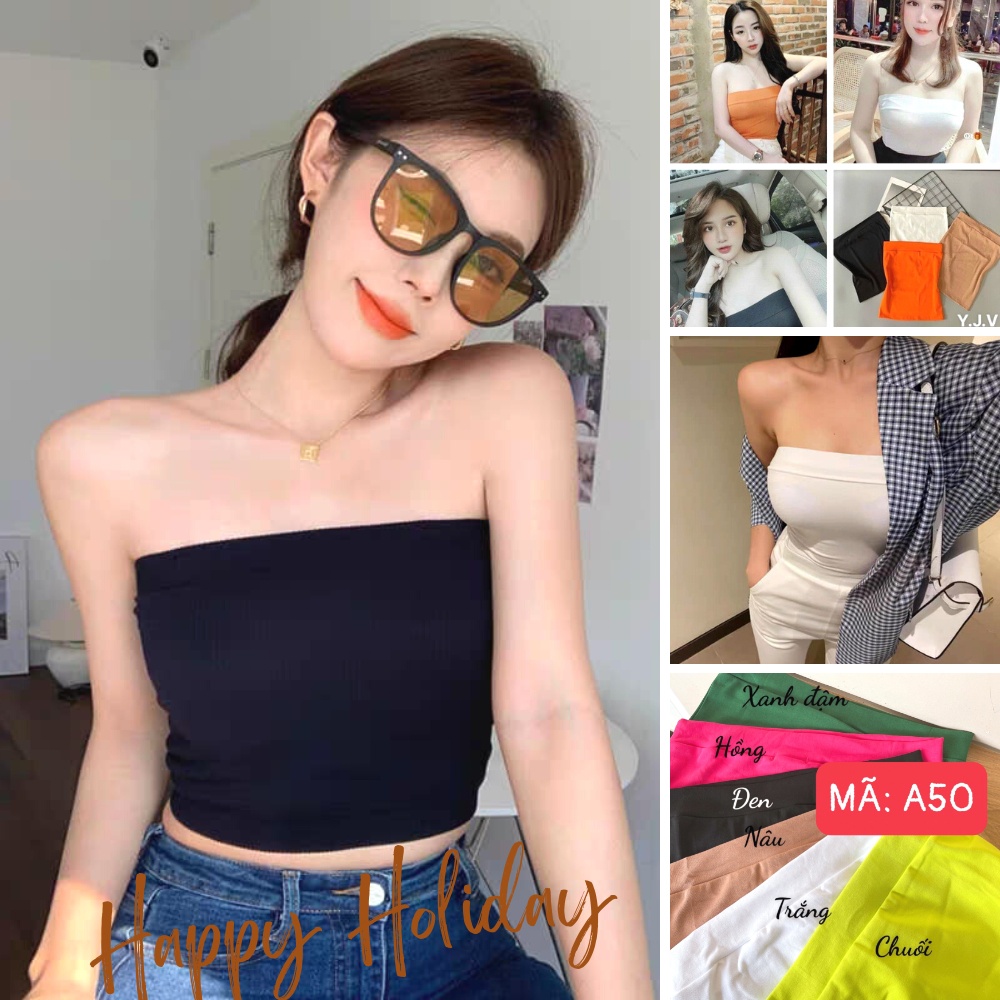 Áo ống bigsize nữ cotton sexy không cúp ngực, Áo quây croptop co giãn mạnh thấm hút mồ hôi từ 58kg-95kg A50