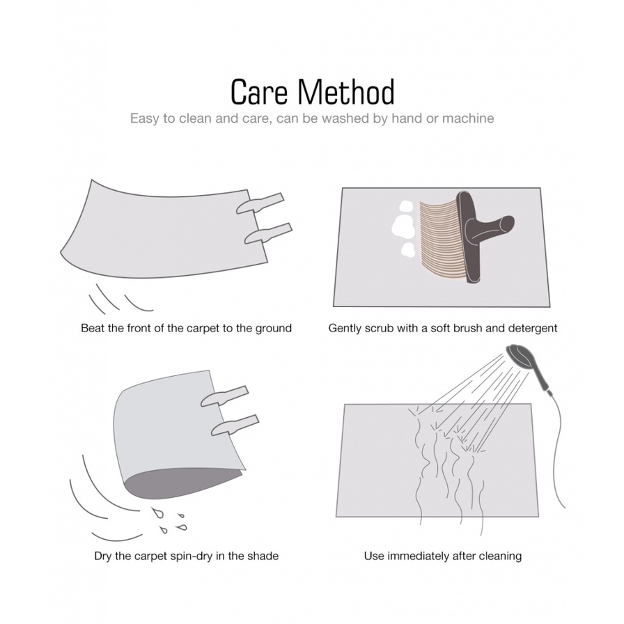 Thảm Lông Nhung Mềm Mại Màu Trơn Chống Trượt Cho Phòng Khách / Phòng Ngủ