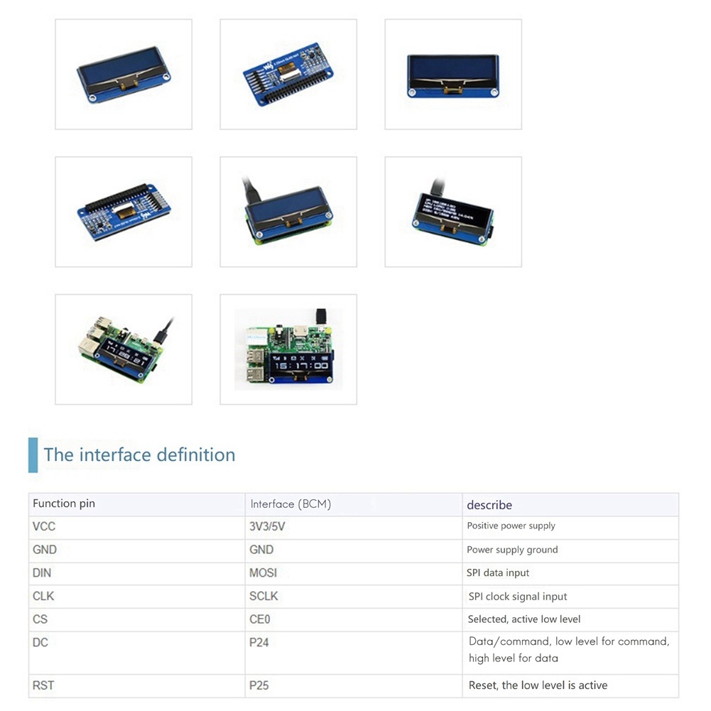 Bảng Mạch Mở Rộng 2.23 Inch OLED SSD1305 Hỗ Trợ SPI / I2C Cho Raspberry Pi / Jetson Nano