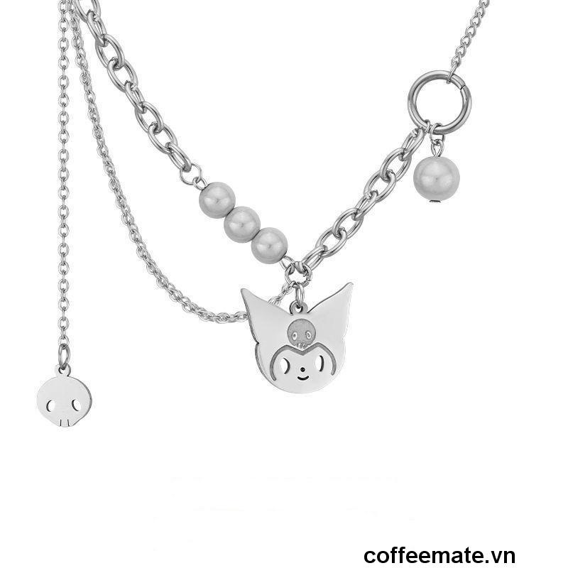 【coffeemate】⚡ Kulomi Cat Reflective Pearl Mosaic Vòng cổ nhẹ sang trọng Chuỗi cổ