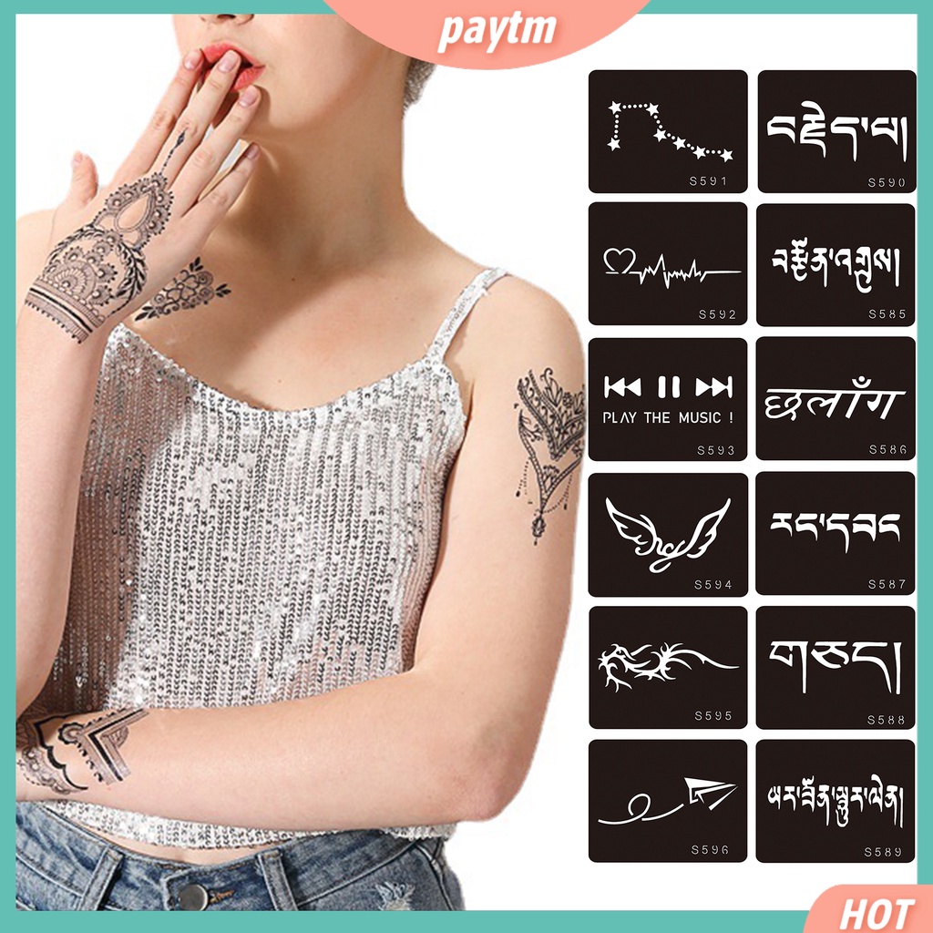 Khuôn Xăm Hình Bán Vĩnh Viễn Bằng Tay Đa Năng Phong Cách Ấn Độ Cổ Điển Cho Nữ