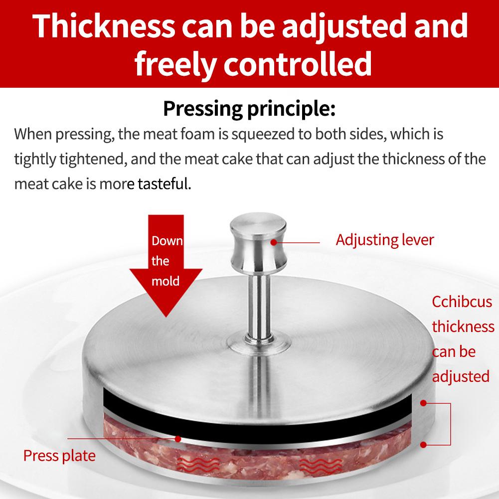 Khuôn Ép Nhân Bánh Hamburger Bằng Thép Không Gỉ Chống Dính