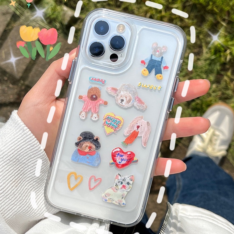 Ốp Điện Thoại TPU Silicon Mềm Trong Suốt Họa Tiết Hoạt Hình Cho IPhone 14 13 Pro Max 12 11 Pro XS Max XR X 8 7 6 6S Plus