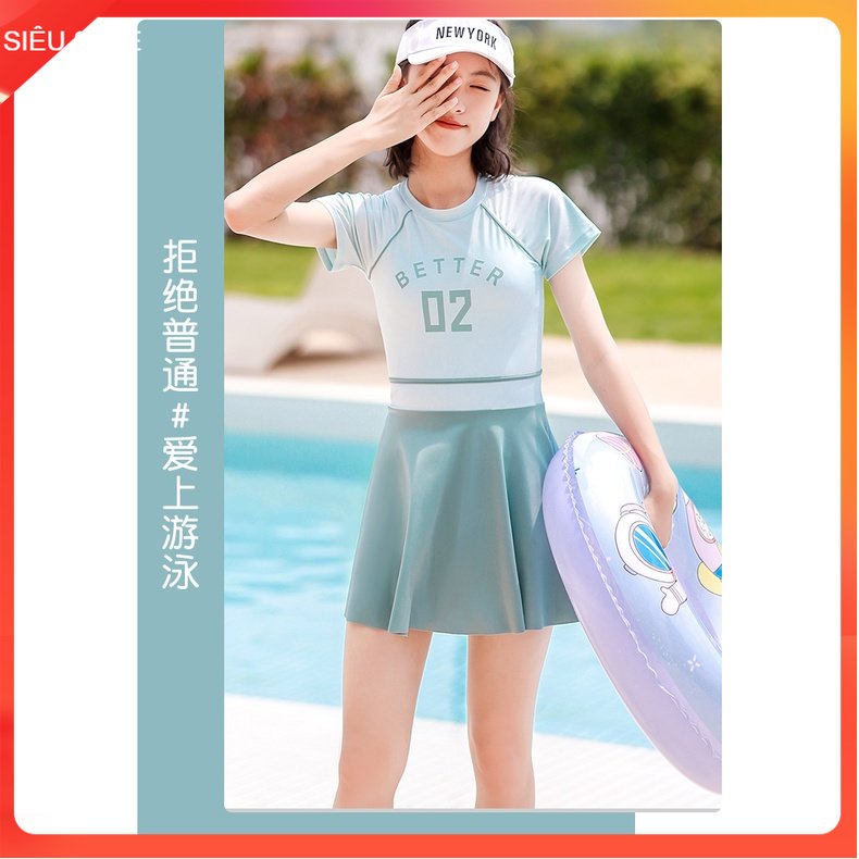 Đồ tắm biển bé gái size đại 6-12 tuổi in chữ BETTER, Bộ bơi cho bé cao cấp vải co giãn cực tốt