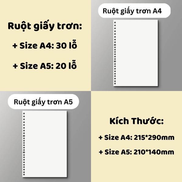Sổ Còng Sắt Và Ruột Giấy Refill Nhiều Kích Thước Tiện Lợi Dành Cho Học Sinh Sinh Viên - Hally Shop