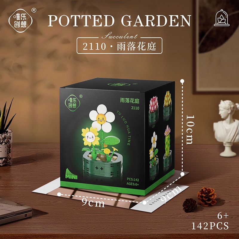Khối Đồ Chơi Lắp Ráp Hình Chậu Hoa Mẫu Mới 2023 Sáng Tạo Thích Hợp Làm Quà Sinh Nhật Cho Bé Gái