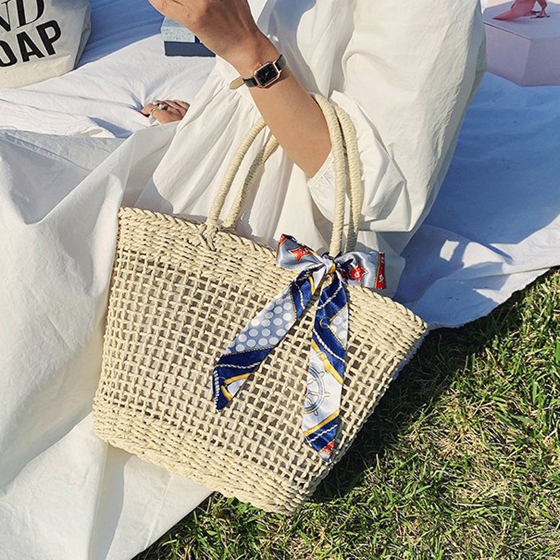 Ielgy Túi Xách Đeo Vai Đan Cói Thông Dụng Cho Nữ