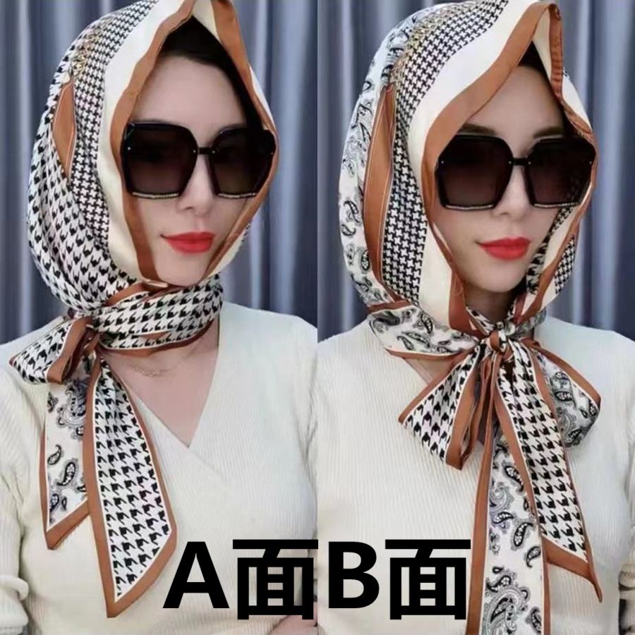 Khăn Choàng Lụa satin Hai Lớp Đa Năng Thời Trang Xuân Hè Hàng Mới