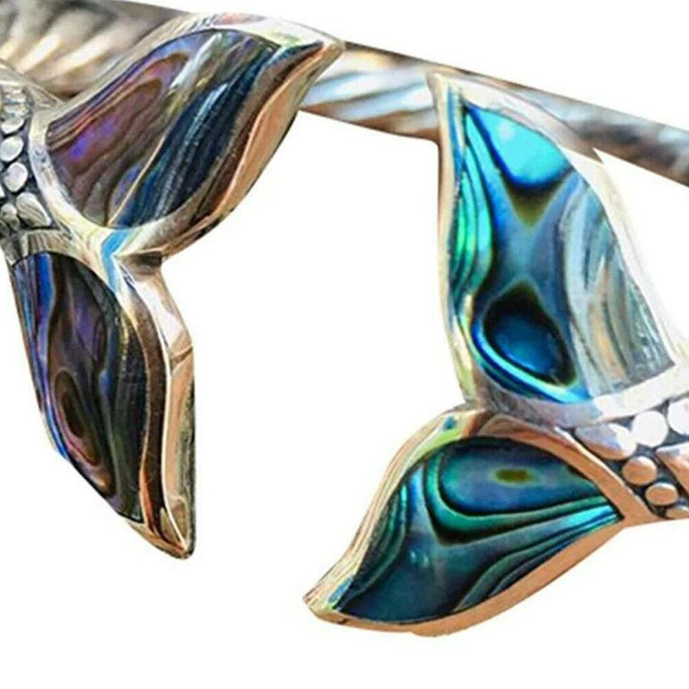 Vòng Tay Kim Loại Màu Gradient Hình Đuôi Nàng Tiên Cá Phong Cách Hàn Quốc Thời Trang Mùa Hè Cho Nữ A4K