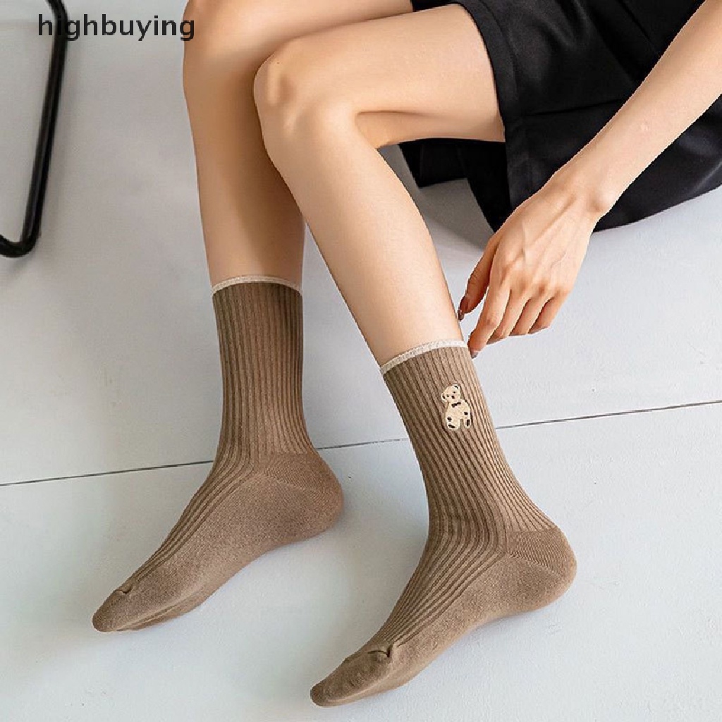 Vớ Thêu HìNh GấU Belle Dễ Thương Cho Nữ