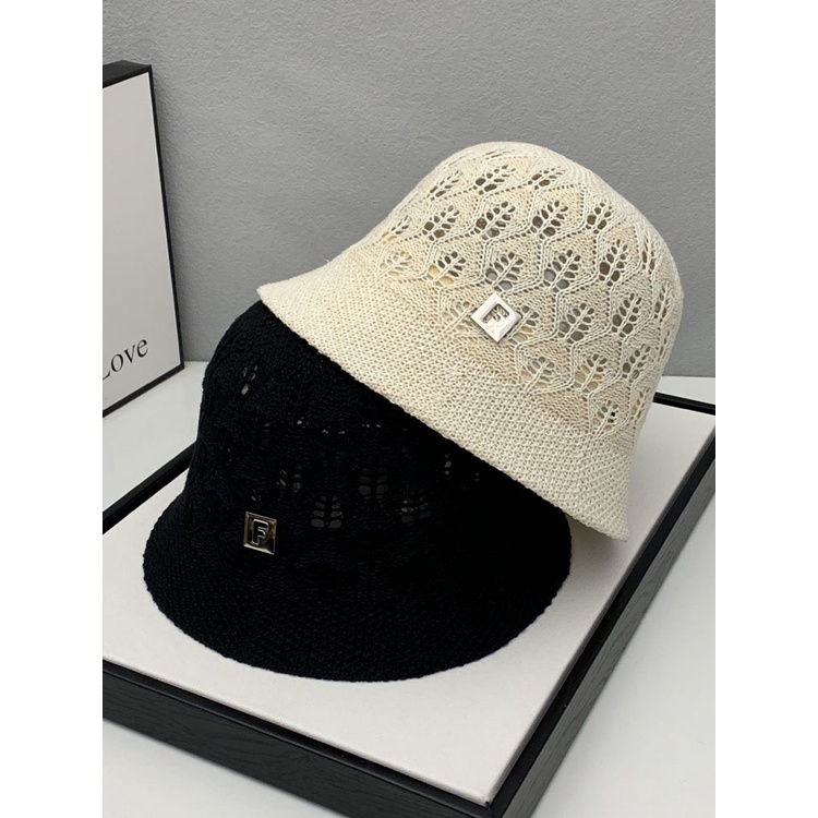 Mũ Bucket Chống Nắng Chống Tia Uv Màu Đen Trơn Thời Trang Xuân Hè 2023 Dành Cho Nữ