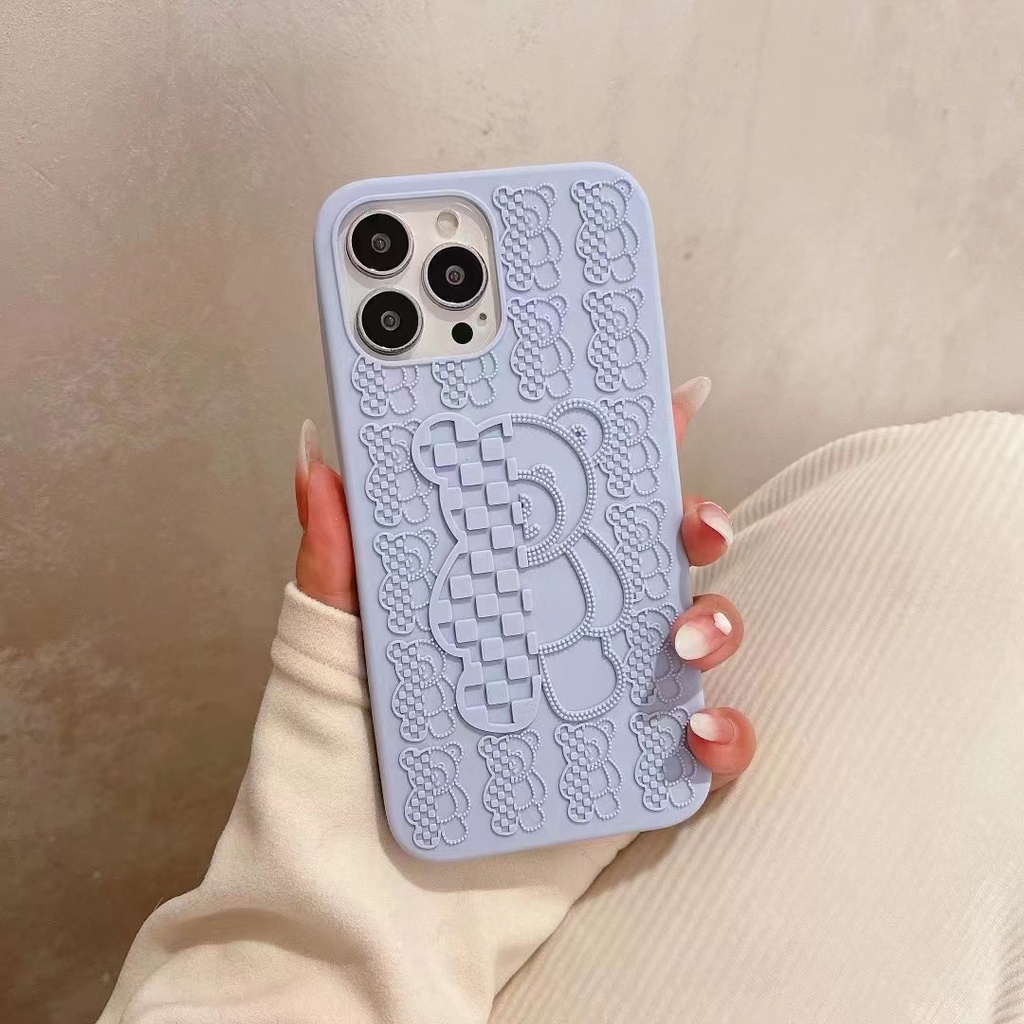 Ốp Điện Thoại Silicon Mềm Hình Gấu 3d Nhiều Màu Cho iPhone14 14promax 14pro 14plus 13 13promax 13pro 12 12promax 11
