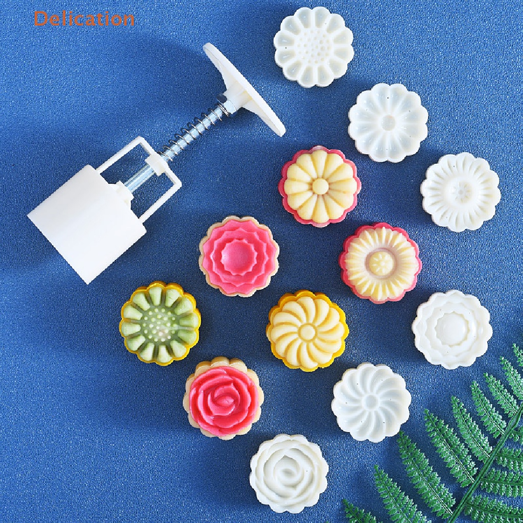 1 Bộ Khuôn Làm Bánh Trung Thu Hình Hoa 3D DIY
