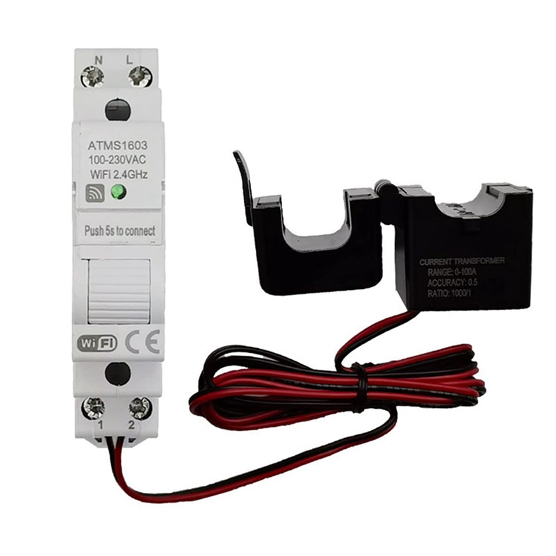 1 Đồng Hồ Đo Năng Lượng Thông Minh ATMS1603 Kết Nối WiFi 100-230V Din