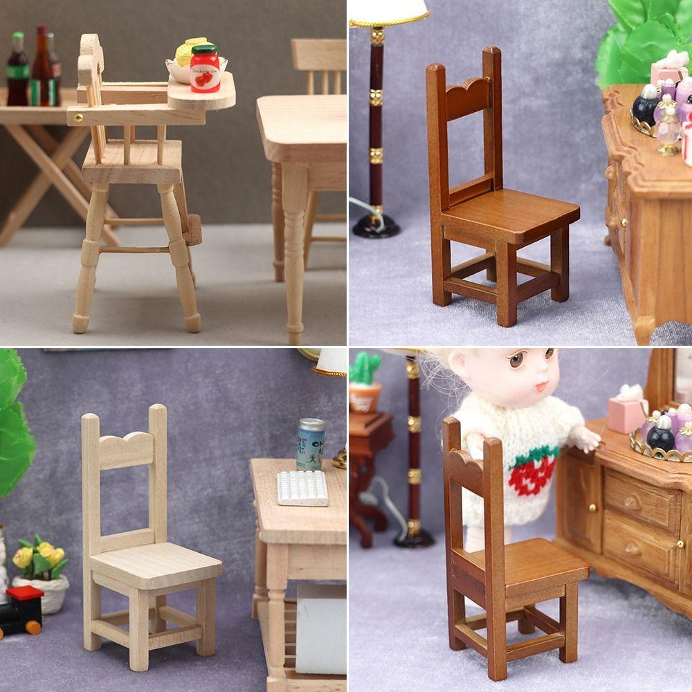 BEBETTERM Bàn Gỗ Mini Tỉ Lệ 1 / 12 Trang Trí Nhà Búp Bê
