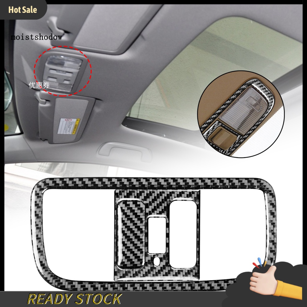 Bộ 2 Miếng Dán Trang Trí Đèn Đọc Sách Bằng Sợi Carbon Cho Xe Hơi Honda Civic 8th 2006-2011