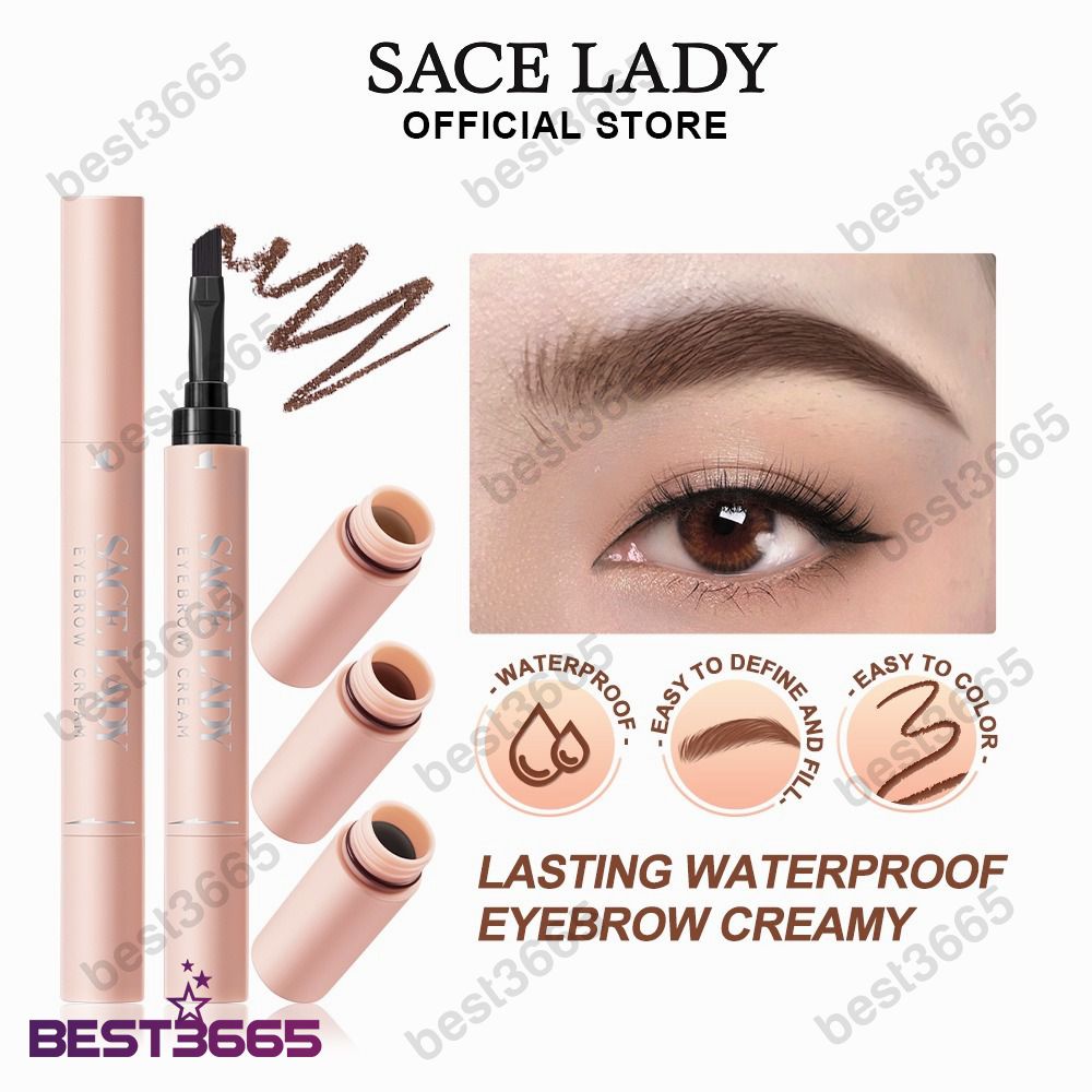 SACE LADY Kem Kẻ Mắt Lông Mày Gel Kẻ Lông Mày Hình Xăm Lâu Trôi Chống Nước Kèm Cọ Bút Chì Kẻ Lông Mày Sắc Tố 2 Trong 1 Trang Điểm Mắt • Best3665
