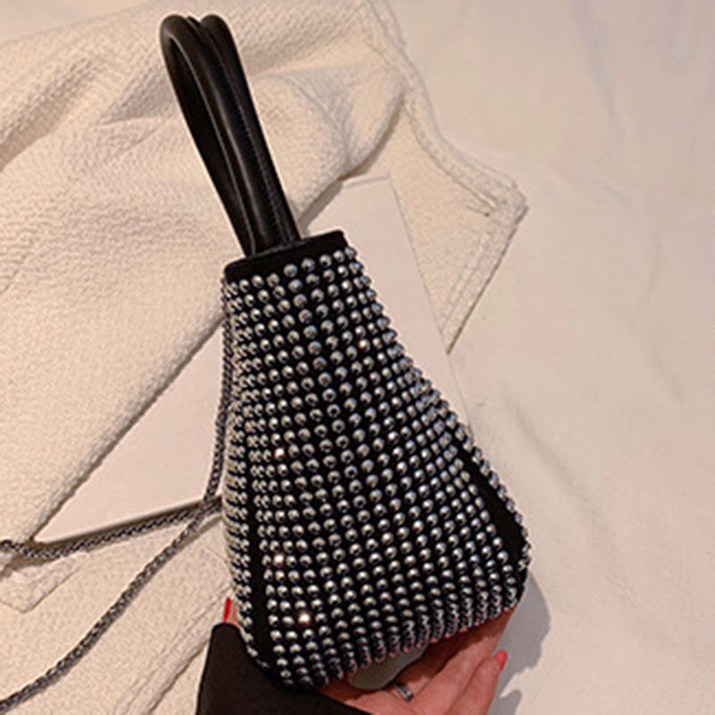 Túi Xách bucket Đeo Vai Đính Đá Lấp Lánh Thời Trang Cao Cấp Cho Nữ
