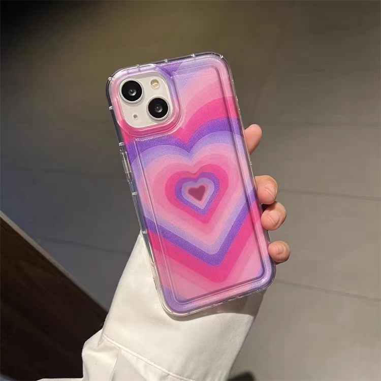 Ốp Điện Thoại Silicon TPU Mềm Trong Suốt Họa Tiết Trái Tim Cho IPhone 14 13 11 12 Pro XS Max X XR 7 + 8 Plus