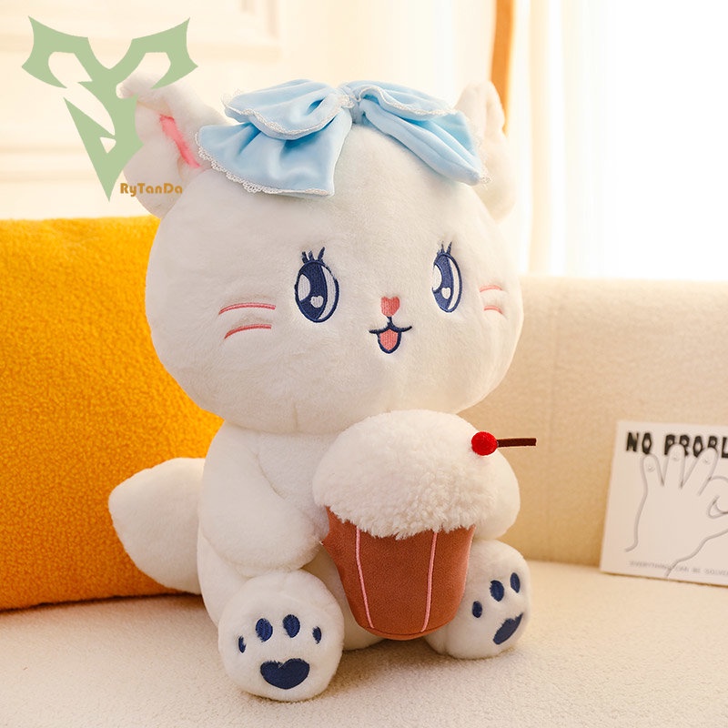 Đồ chơi nhồi bông Hình Mèo Đeo Nơ Mềm 25CM