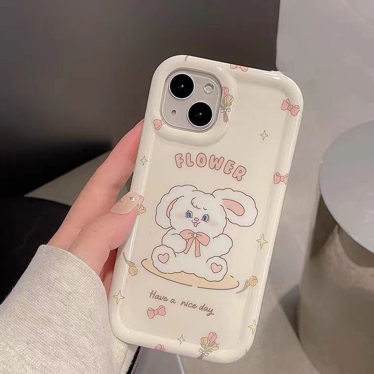 Ốp Điện Thoại Silicon TPU Mềm Chống Sốc In Hình Thỏ Dễ Thương Cho IPhone 14 13 11 12 Pro XS Max X XR 7 + 8 Plus
