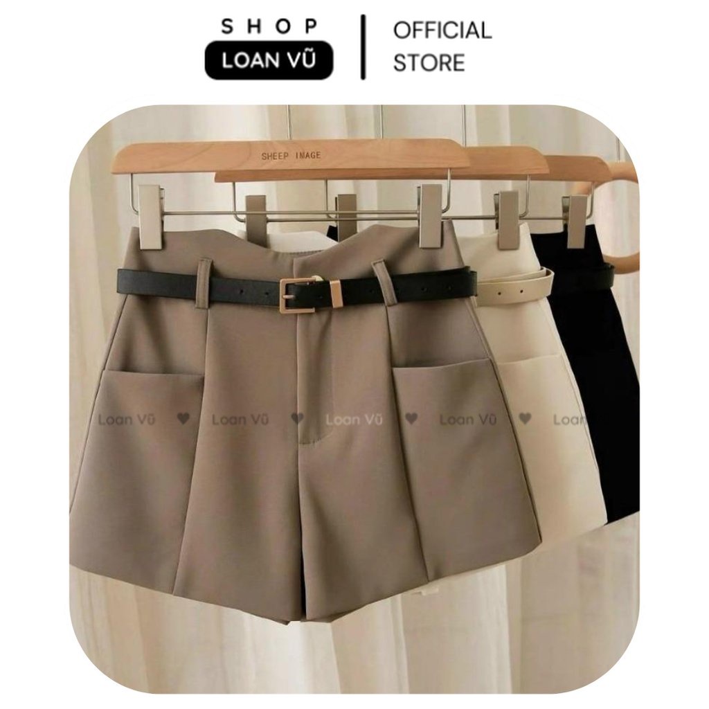 Quần Short Nữ Lưng Cao Sẻ Cạp Túi Vuông - Lona Clothes - Ms40
