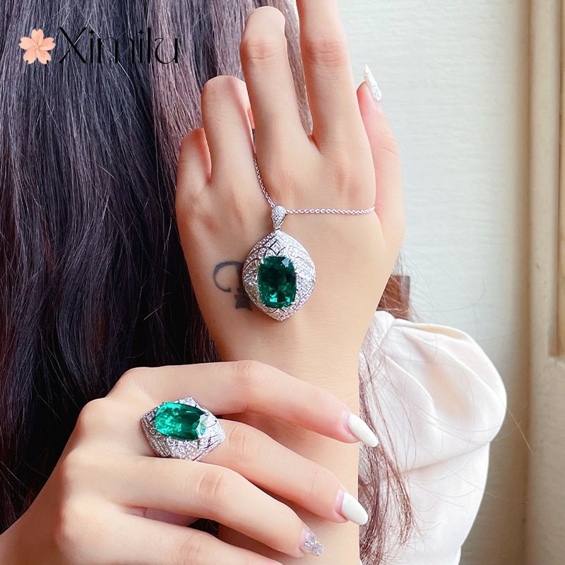 ♥Hàng Mới Về Mới Set Dây Chuyền + Nhẫn + Bông Tai Đính Đá Sang Trọng Cho Nữ