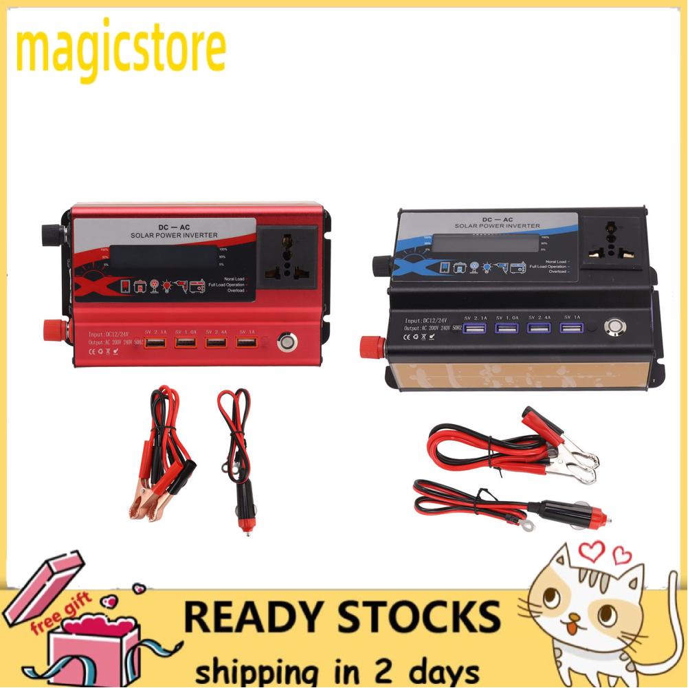 Magicstore 420W Car Inverter with LED Display 4 USB Port Aluminum Alloy Power Converter 12V to 220V