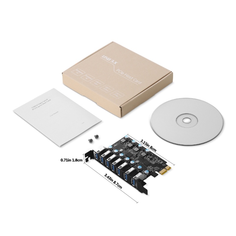Adapter Chuyển Đổi PCI-E Sang 7 Cổng USB 3.0 Hỗ Trợ Thẻ Nhớ Windows10 / 8 / 7 /