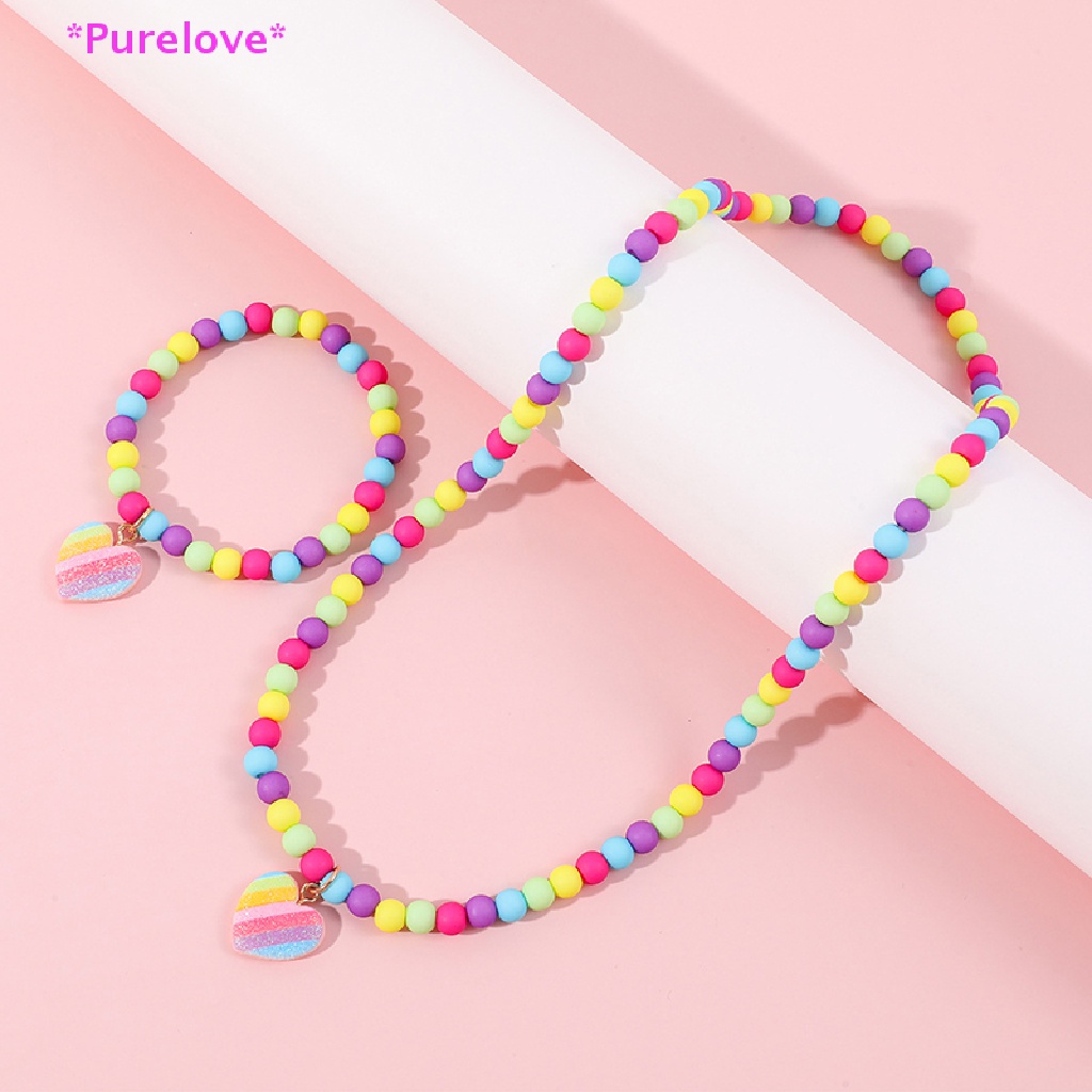 Dây Chuyền Mặt Trái Tim Nhiều Màu Sắc Dễ Thương Cho Bé Gái Mới