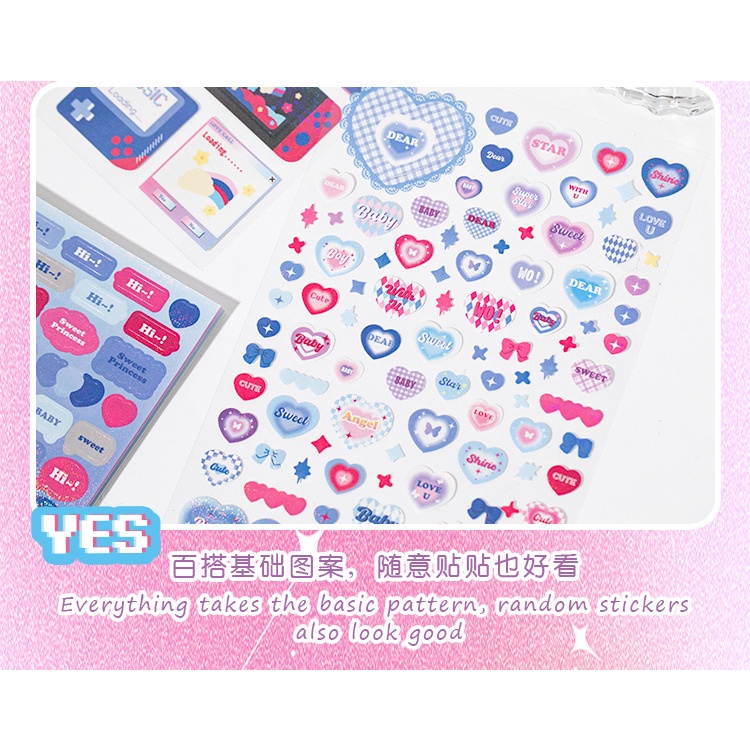 Ins Nhãn Dán Đáy Hộp Đựng Tai Nghe Nhỏ Nhắn Họa Tiết Trái Tim Sông Ngôi Sao Sông