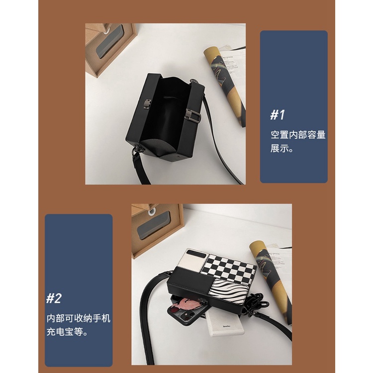 Túi Hộp Đeo JASMIN NOIR Chéo In Họa Tiết Ngựa Vằn / Hình Học Thời Trang Cho Nữ