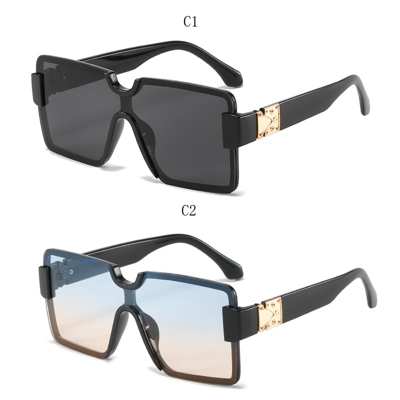 Kính Mát Hình Bầu Dục Gọng Lớn Màu Gradient Thời Trang Chống Tia UV Cho Nữ