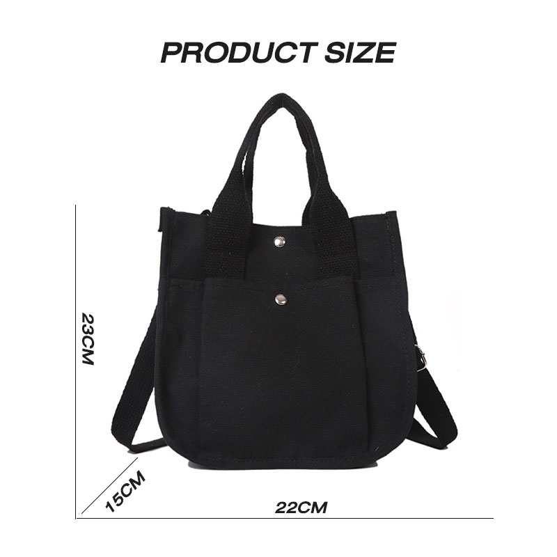 MISCHA Túi Đeo Vai Hình Vuông Cỡ Nhỏ Bằng Vải Bạt Màu Trơn Phong Cách Nhật Bản Hàng Mới Dành Cho Bạn Nữ