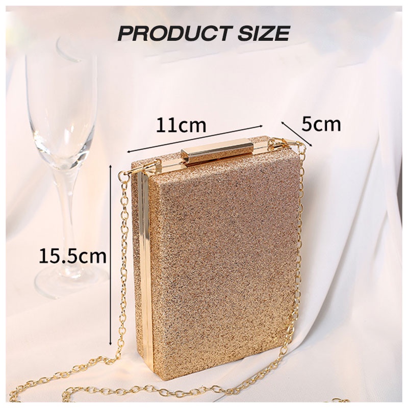 MISCHA Ví Cầm Tay Dáng Vuông Nhỏ Đính Đá Thời Trang Sang Trọng Cho Nữ