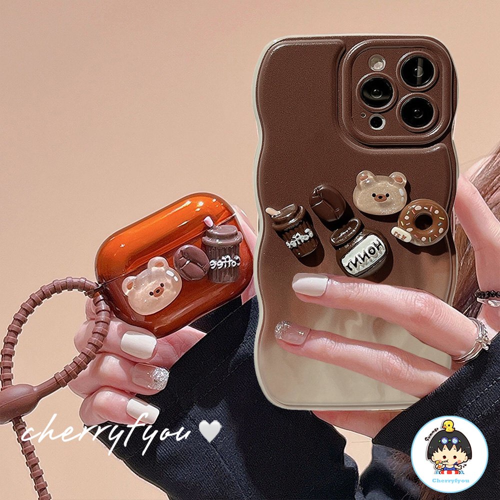 Ốp Điện Thoại TPU Mềm Hình Gấu 3D Màu Gradient Cho IPhone 11 12 13 14 Pro Max 14 Plus 1 / 2 / 3 / Pro